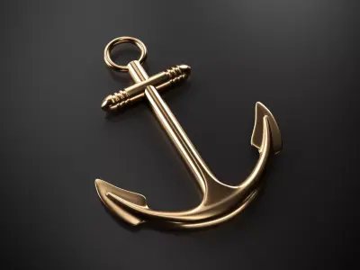 Anchor 3D golden 3D model