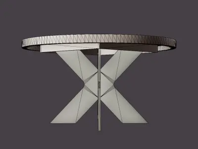 Telma Extensionable Dining Table 140 Cm Around Black Low-poly 3D model