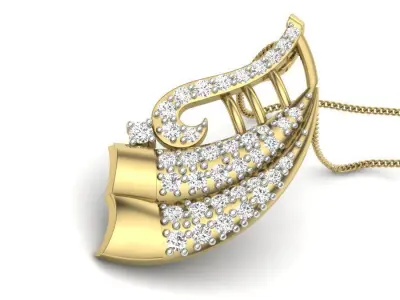 Pendant 3dm render detail diamond gold 3D print model