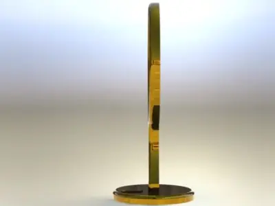 120 dia brass bike wheel trophy Free 3D model