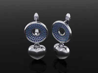 Heart earrings 3D print model