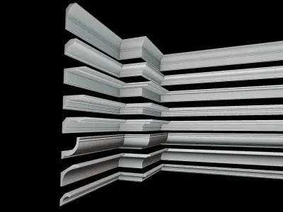 Plaster Cornice Pack Low-poly 3D model