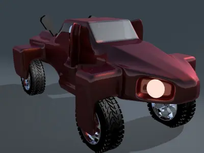 Car For Video Games three Low-poly 3D model