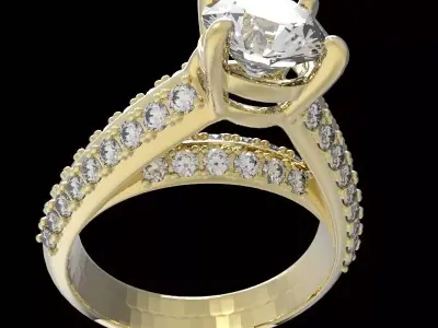 Ring cathedral gems  3D print model