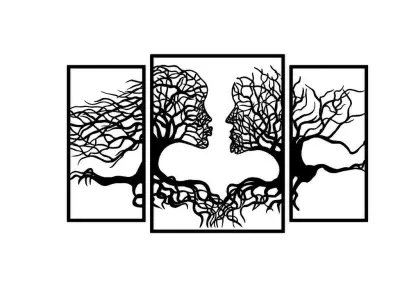 Wall Art Tree Couple Face Shape 3D print model