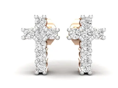 AV 700 Cross Studs Earring 3D print model