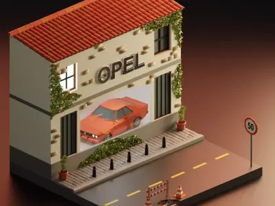 Low-poly Italy installation Low-poly 3D model