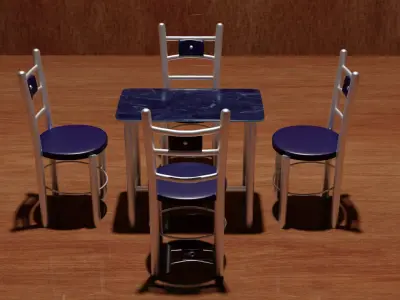 CAFE TABLE CHAIR SET Free 3D model