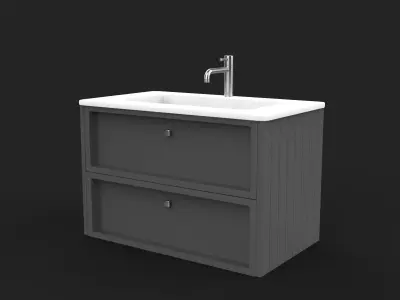 Wall Hung Basin Sink 3D model