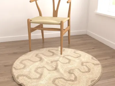 Round Rug Set 122 3D model
