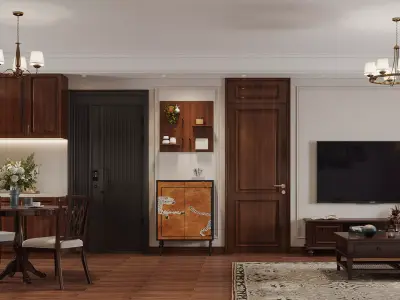 Luxury living room dining room interior scenes 19 3D model
