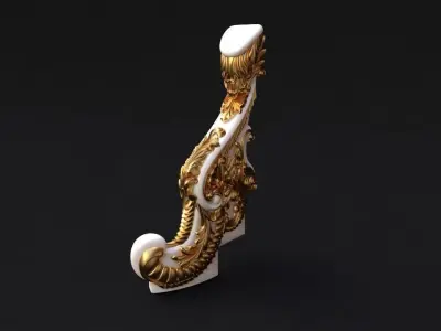 baluster golden dragon 3D model