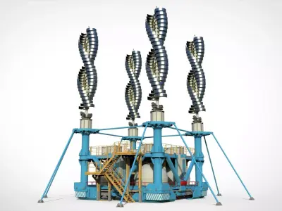 Sci-Fi Wind turbine 7 3D model