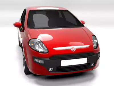 FIAT PUNTO EVO 3DOOR LOWPOLY Low-poly 3D model