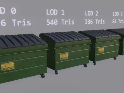 Trash can Free low-poly 3D model buy