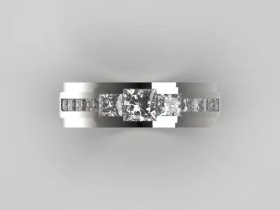 gold diamond ring mr0067 3D print model