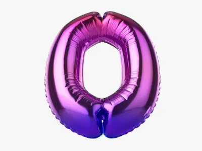 Foil balloon number zero 0 3D model
