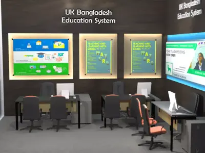 Office Interior With Render Setting  3D model