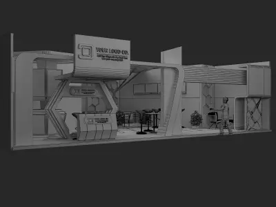  Booth Exhibition Stand a480b 3D model