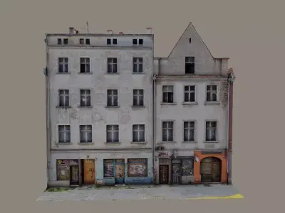 Patio in an abandoned tenement house 3D model