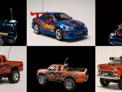 Controled Car bundle 2 pack 100 glb 3D model