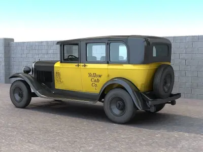 1930 Gmc Model 6 Taxi Cab 3D model