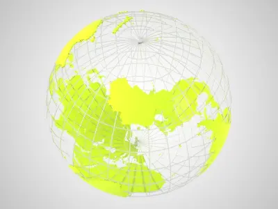 Globe News Skeleton Lime 3D model