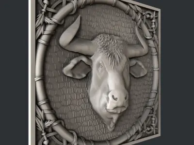 3d STL models for CNC bull 3D model