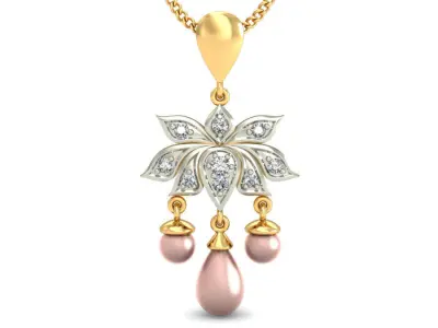 Solitaire Women Pendant 3dm STL OBJ FBX Renders Details 3D print model 19