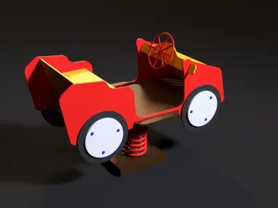 Childrens car on springs 3D model