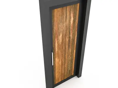 Wooden Door 02 model Low-poly 3D model