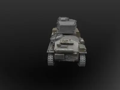 Pz Kpfw 38 tank Low-poly 3D model