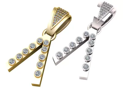 double bar pendant 3D print model