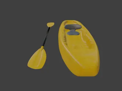 3D Sport Row Kayak with Paddle 3D model