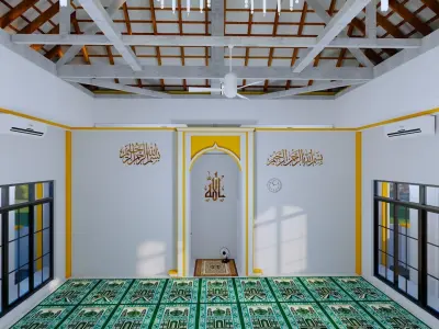 Luxury Islamic Mosque Prayer Room  3D model