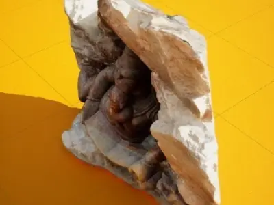 Ganesh and shiva - Two Sided Stone Statue - 3D Model 3D model