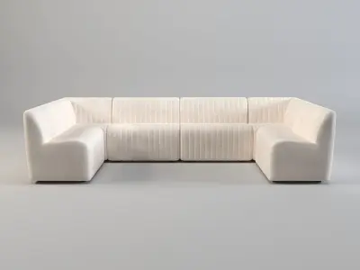 Sofa - Dining Bench - Armchair - modular sofa Low-poly 3D model