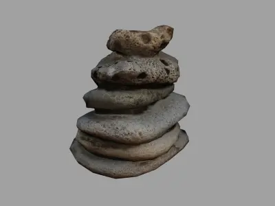 Zen Stones Low Poly Model Free low-poly 3D model