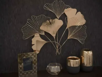 Wall golden decoration stuff 3D model