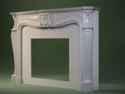 Louis XV style fireplace mantel 3D model