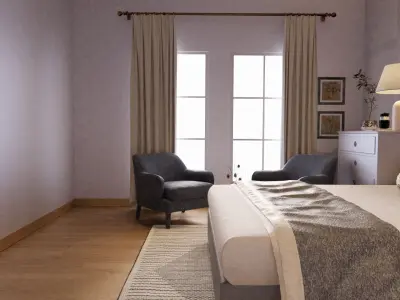 Cozy Bedroom interior scene  3D model