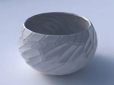Bowl spheric twisted with organic cells 3D print model