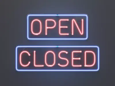 Open and Closed - Neon Signs 3D model