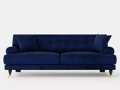 Sidbury Velvet Blue Sofa Low-poly 3D model
