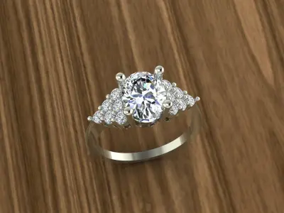Diamond Jewelry Ring 3D print model 8