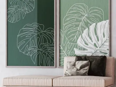 Set of large wall paintings 492 3D model