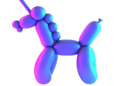 Candy Unicorn Balloon Decoration Props Second Life toy 3D print model