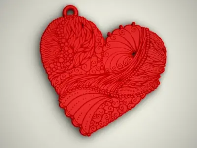Heart Keychain 3D print model