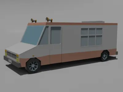 Ice Cream Van Low Polly  Low-poly 3D model