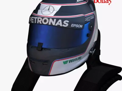 Bottas helmet 2017 Low-poly 3D model
